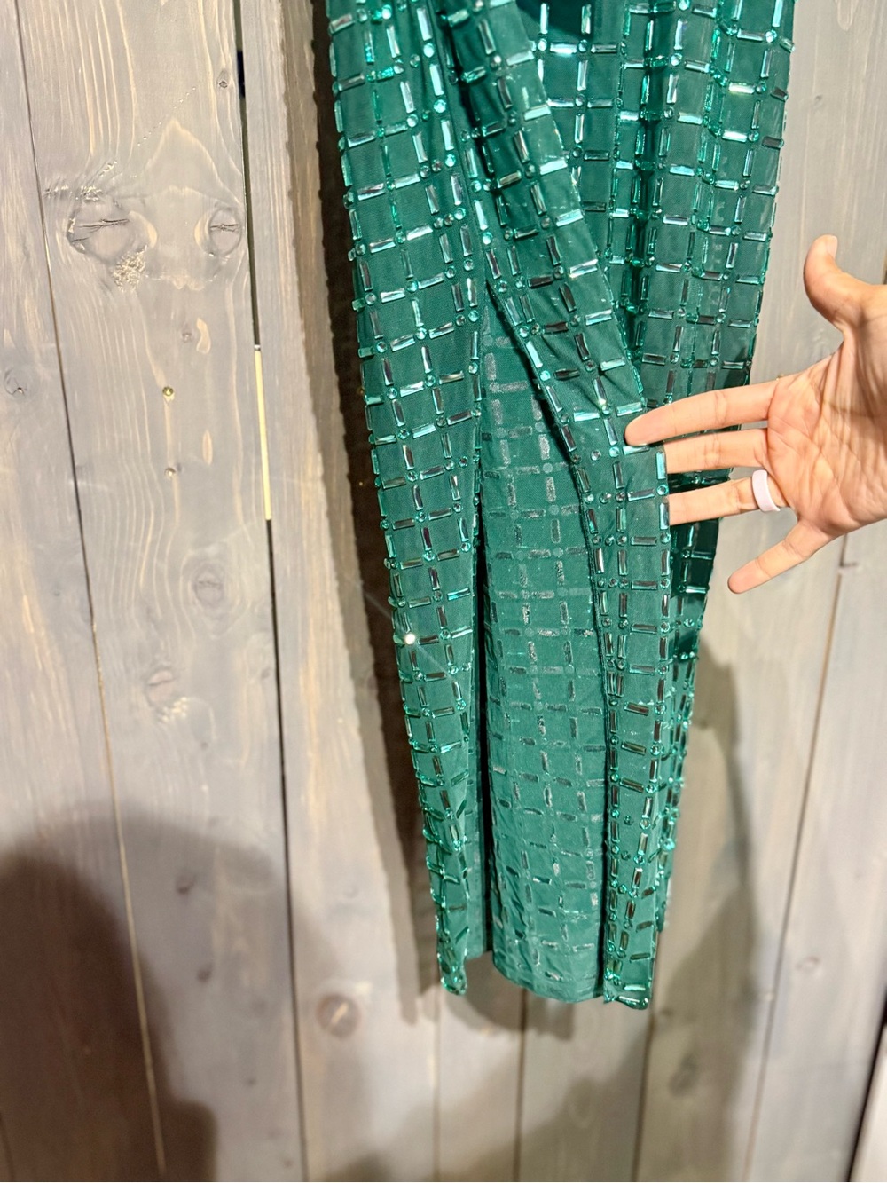 NWT - Embellished Open-Back Midaxi Dress in Emerald Green - Picture 7 of 8